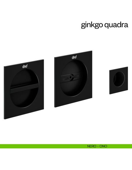 Maniglia incasso Ginkgo Quadra con nottolino dnd nero
