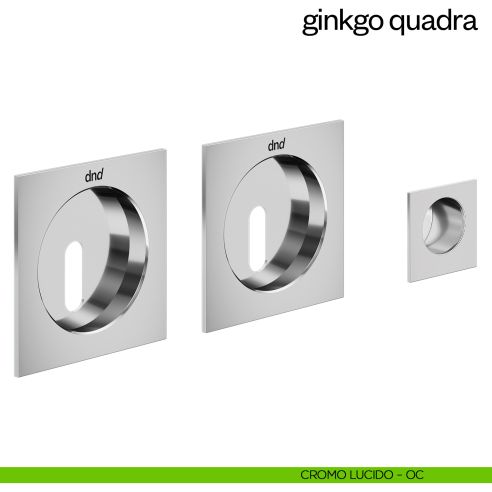Maniglia incasso Ginkgo Quadra con foro chiave e serratura dnd cromo lucido