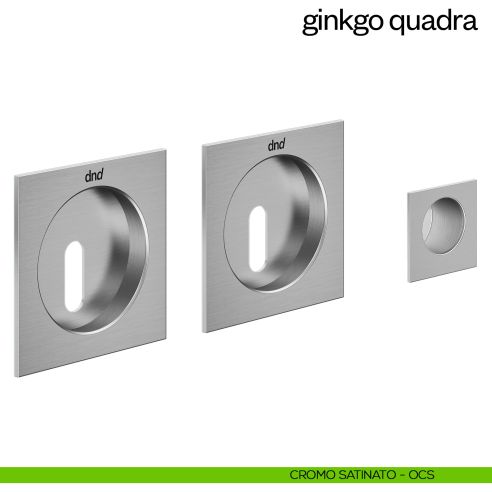 Maniglia incasso Ginkgo Quadra con foro chiave e serratura dnd cromo satinato