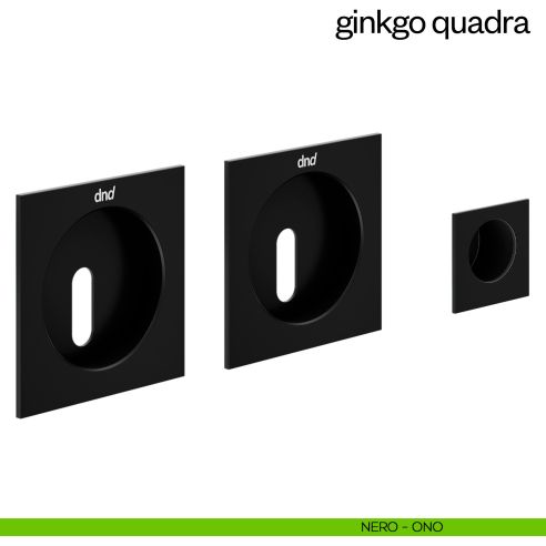 Maniglia incasso Ginkgo Quadra con foro chiave e serratura dnd nero