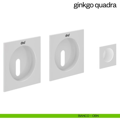 Maniglia incasso Ginkgo Quadra con foro chiave e serratura dnd bianco
