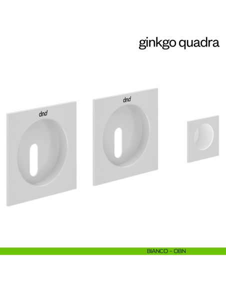 Maniglia incasso Ginkgo Quadra con foro chiave e serratura dnd bianco