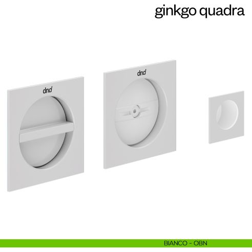 Maniglia incasso Ginkgo Quadra con nottolino e serratura dnd bianco