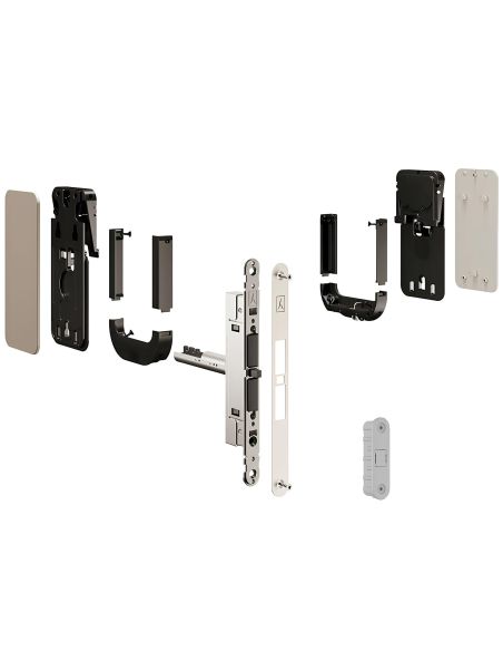 Maniglia invisibile Ghost Bonaiti privacy bagno con contropiastra per profilo in alluminio 311-GAL3