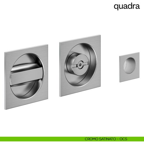 Maniglia incasso Quadra con nottolino e serratura dnd cromo satinato