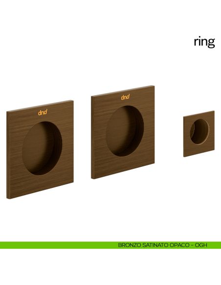 Maniglia incasso quadrata Ring cieca dnd bronzo satinato opaco