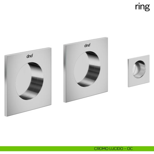 Maniglia incasso quadrata Ring cieca dnd cromo lucido