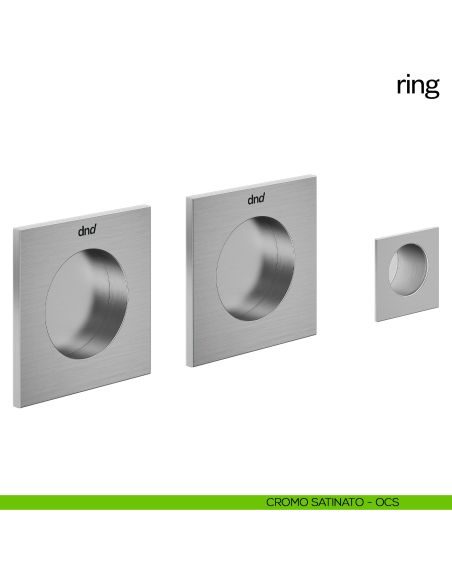 Maniglia incasso quadrata Ring cieca dnd cromo satinato