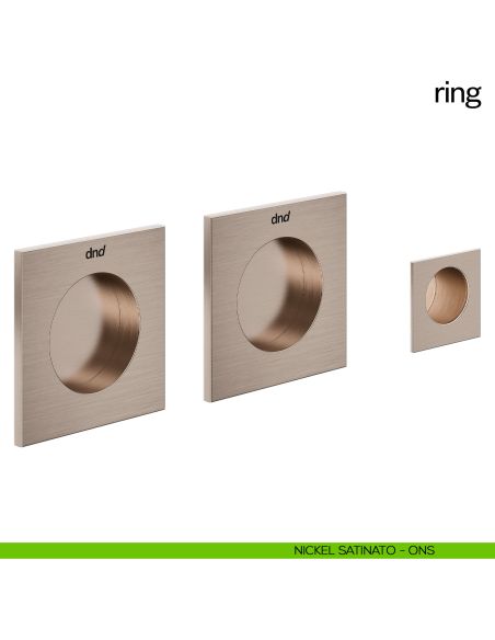 Maniglia incasso quadrata Ring cieca dnd nickel satinato