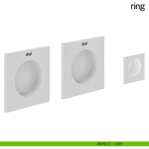 Maniglia incasso quadrata Ring cieca dnd bianco