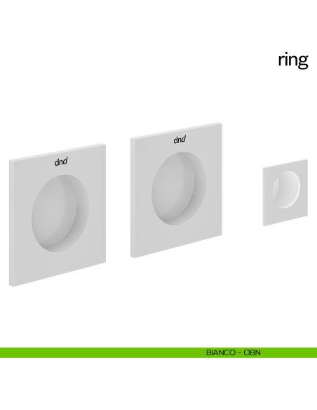 Maniglia incasso quadrata Ring cieca dnd bianco