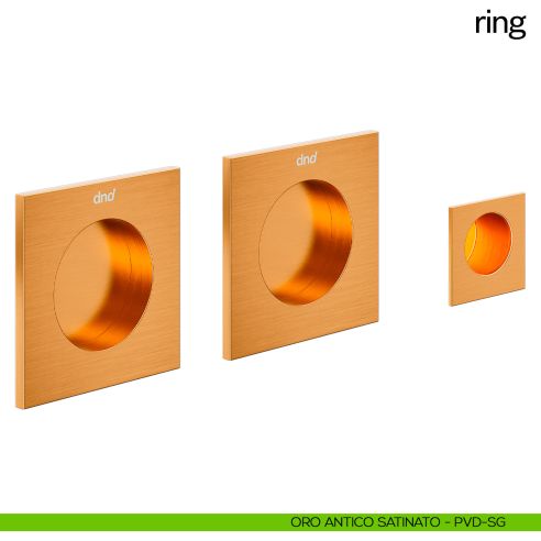 Maniglia incasso quadrata Ring cieca dnd oro antico satinato