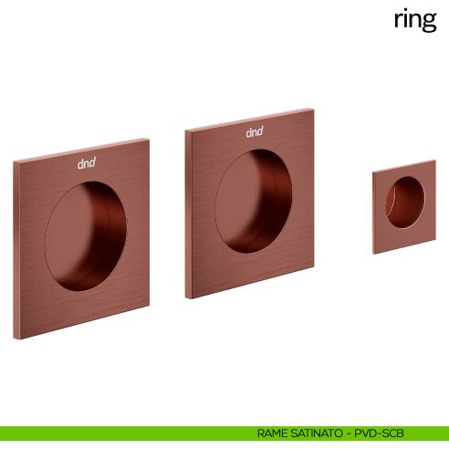 Maniglia incasso quadrata Ring cieca dnd rame satinato
