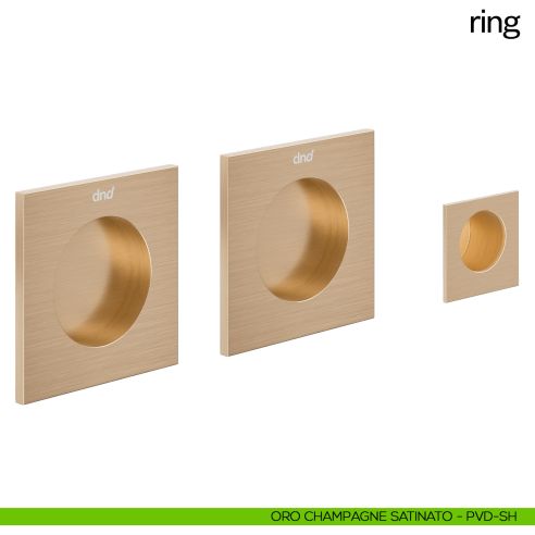 Maniglia incasso quadrata Ring cieca dnd oro champagne satinato