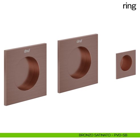 Maniglia incasso quadrata Ring cieca dnd bronzo satinato