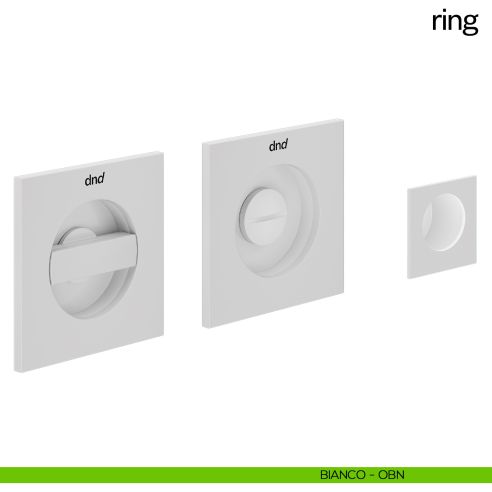 Maniglia incasso quadrata Ring con nottolino dnd bianco