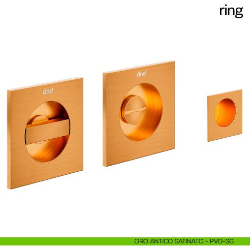Maniglia incasso quadrata Ring con nottolino dnd oro antico satinato
