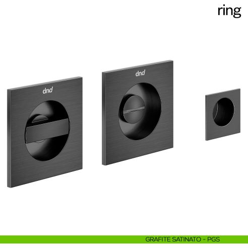 Maniglia incasso quadrata Ring con nottolino dnd grafite satinato