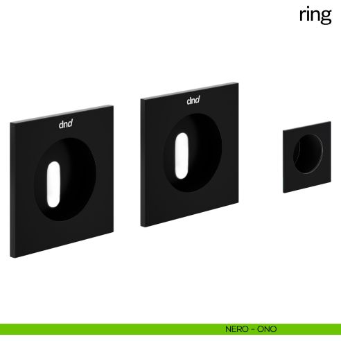 Maniglia incasso quadrata Ring con foro chiave e serratura dnd nero
