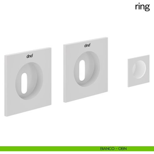 Maniglia incasso quadrata Ring con foro chiave e serratura dnd bianco