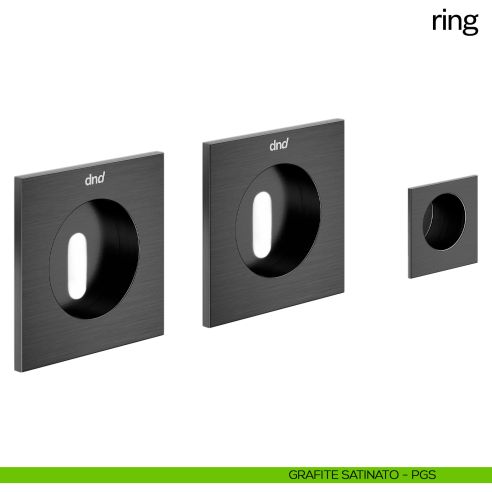 Maniglia incasso quadrata Ring con foro chiave e serratura dnd grafite satinato