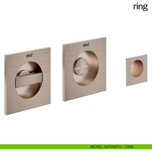 Maniglia incasso quadrata Ring con nottolino e serratura dnd nickel satinato