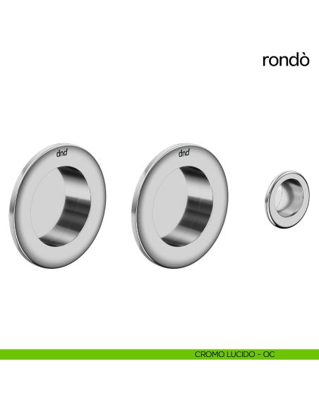 Maniglia per porta scorrevole Rondò dnd Handles cromo lucido