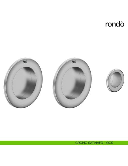 Maniglia per porta scorrevole Rondò dnd Handles cromo satinato