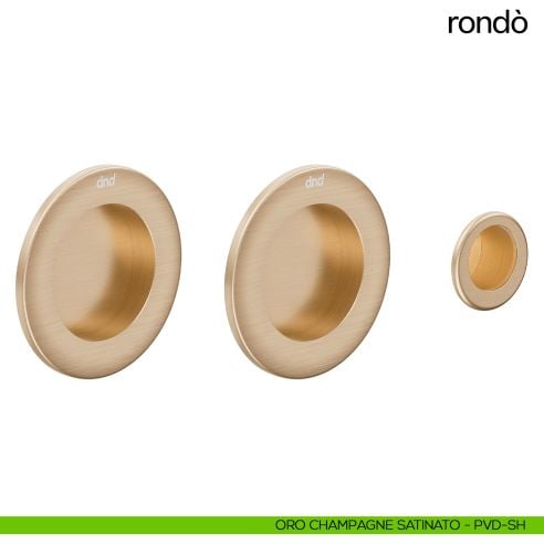 Maniglia per porta scorrevole Rondò dnd Handles oro champagne satinato
