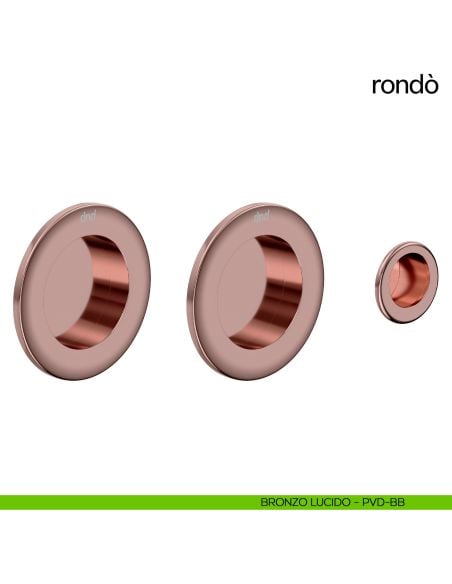 Maniglia per porta scorrevole Rondò dnd Handles bronzo lucido