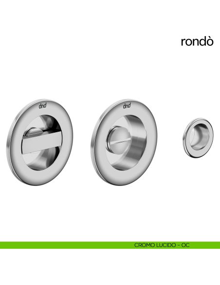 Maniglia per porta scorrevole Rondò dnd Handles cromo lucido