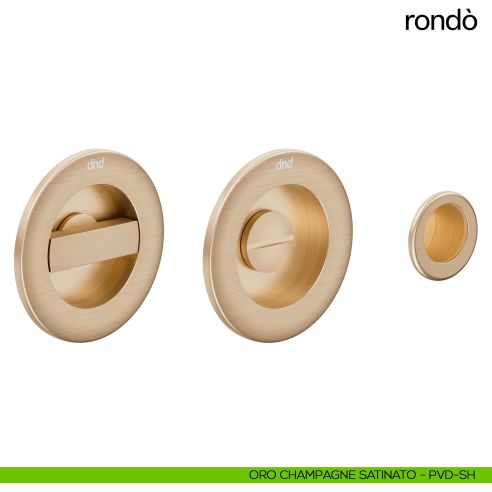 Maniglia per porta scorrevole Rondò dnd Handles oro champagne satinato