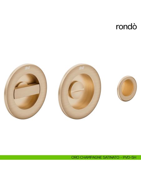 Maniglia per porta scorrevole Rondò dnd Handles oro champagne satinato