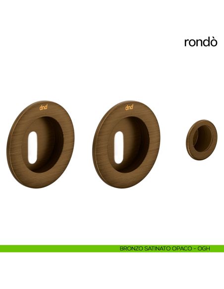 Maniglia per porta scorrevole Rondò dnd Handles bronzo satinato opaco