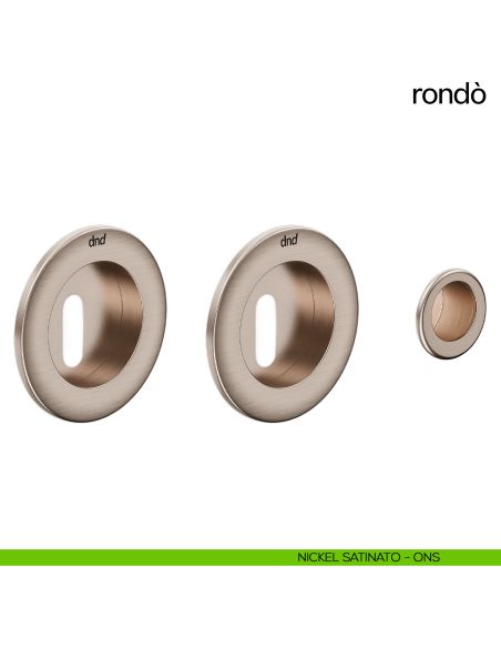Maniglia per porta scorrevole Rondò dnd Handles nickel satinato
