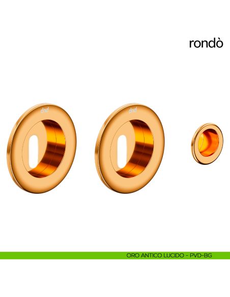 Maniglia per porta scorrevole Rondò dnd Handles oro antico lucido