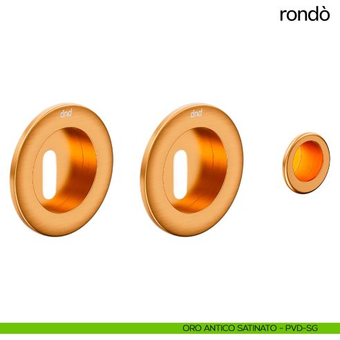 Maniglia per porta scorrevole Rondò dnd Handles oro antico satinato