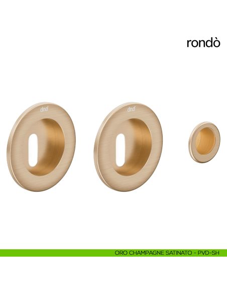 Maniglia per porta scorrevole Rondò dnd Handles oro champagne satinato