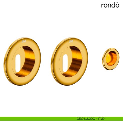 Maniglia per porta scorrevole Rondò dnd Handles oro lucido