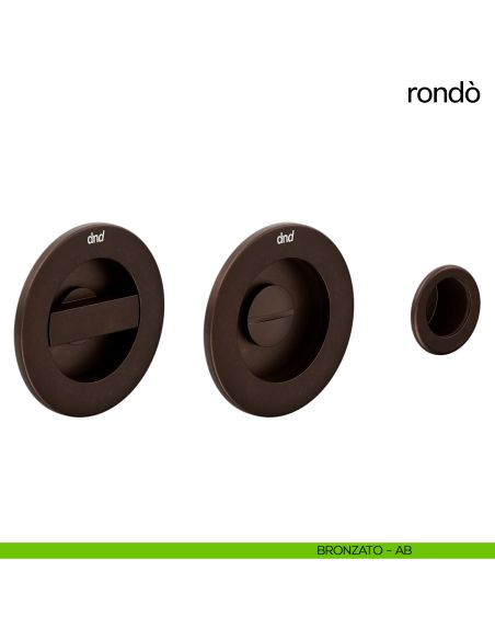 Maniglia per porta scorrevole Rondò dnd Handles bronzato