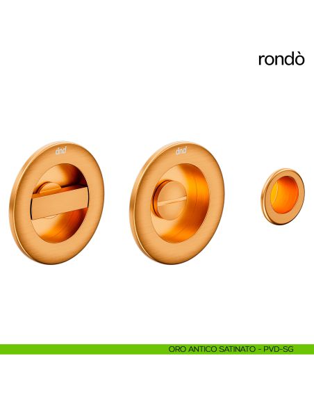 Maniglia per porta scorrevole Rondò dnd Handles oro antico satinato