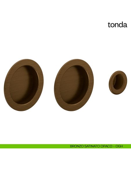 Maniglia incasso Tonda cieca dnd bronzo satinato opaco