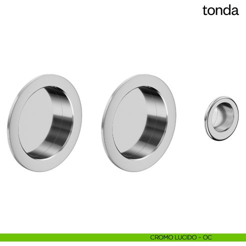 Maniglia incasso Tonda cieca dnd cromo lucido