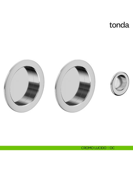 Maniglia incasso Tonda cieca dnd cromo lucido