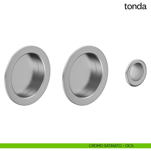 Maniglia incasso Tonda cieca dnd cromo satinato
