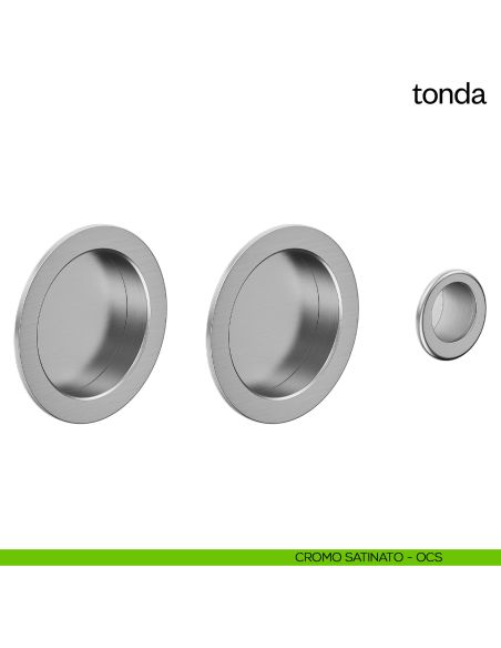 Maniglia incasso Tonda cieca dnd cromo satinato