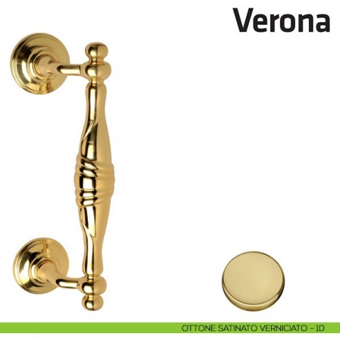 Maniglione per porta Verona Comit singolo 230 mm ottone satinato verniciato