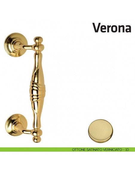 Maniglione per porta Verona Comit singolo 230 mm ottone satinato verniciato