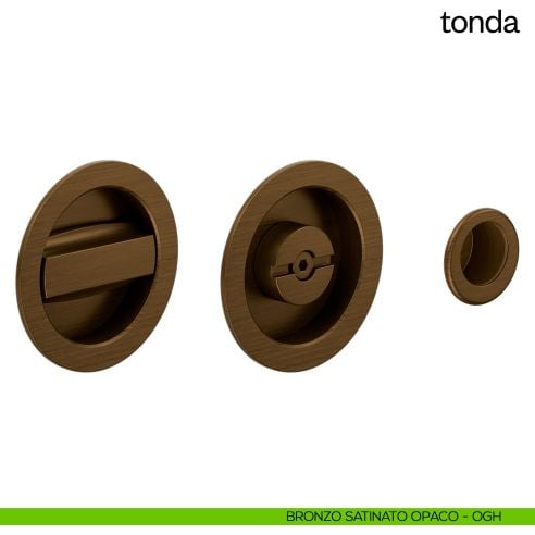 Maniglia incasso Tonda con nottolino dnd bronzo satinato opaco
