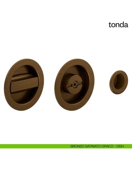 Maniglia incasso Tonda con nottolino dnd bronzo satinato opaco